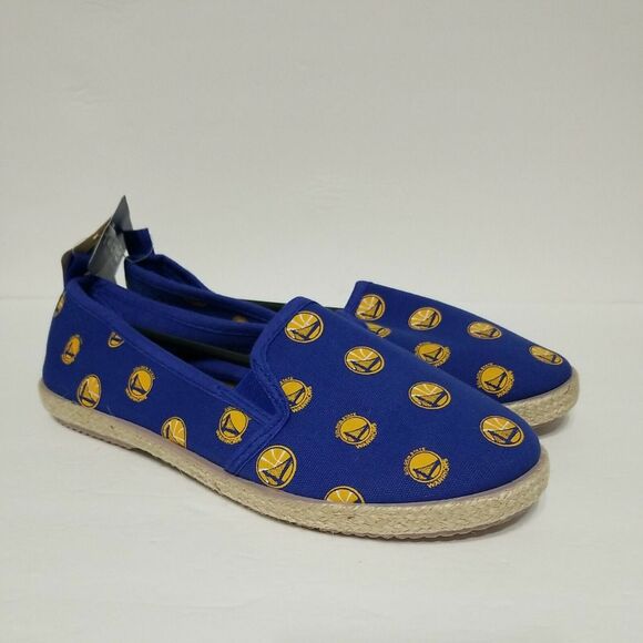 NBA Golden State Warriors Logo Women's Canvas Espadrille Slip On Flat Shoes Sz.M - Picture 1 of 7